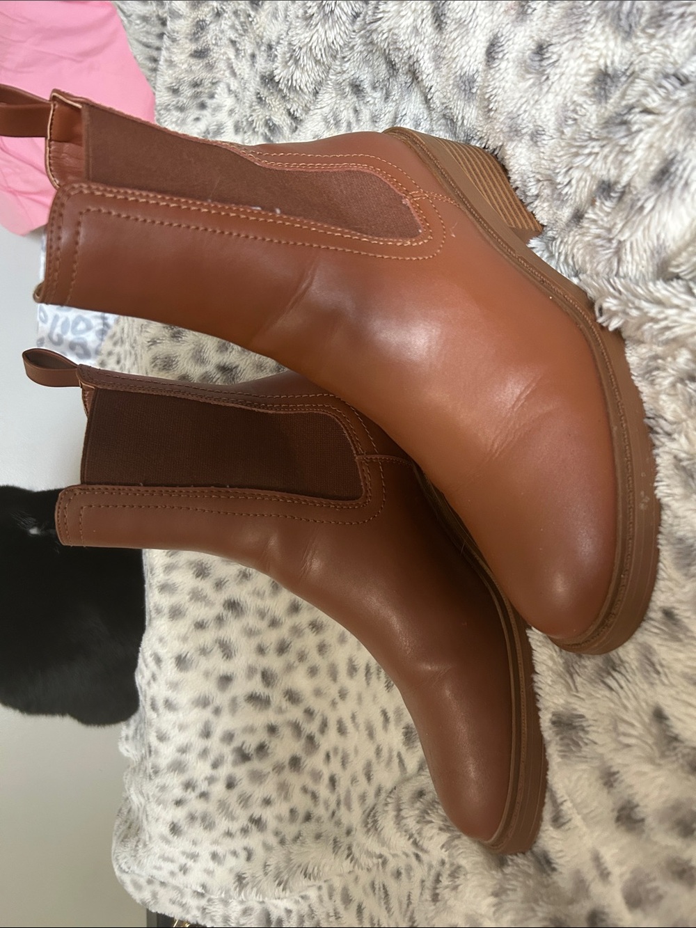 JustFab Women's Tan Chelsea Ankle Boots